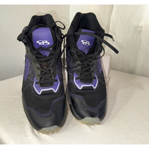 Boombah Mens Turf Baseball Shoes Sz12 Black Purple Athletic Training Cleats